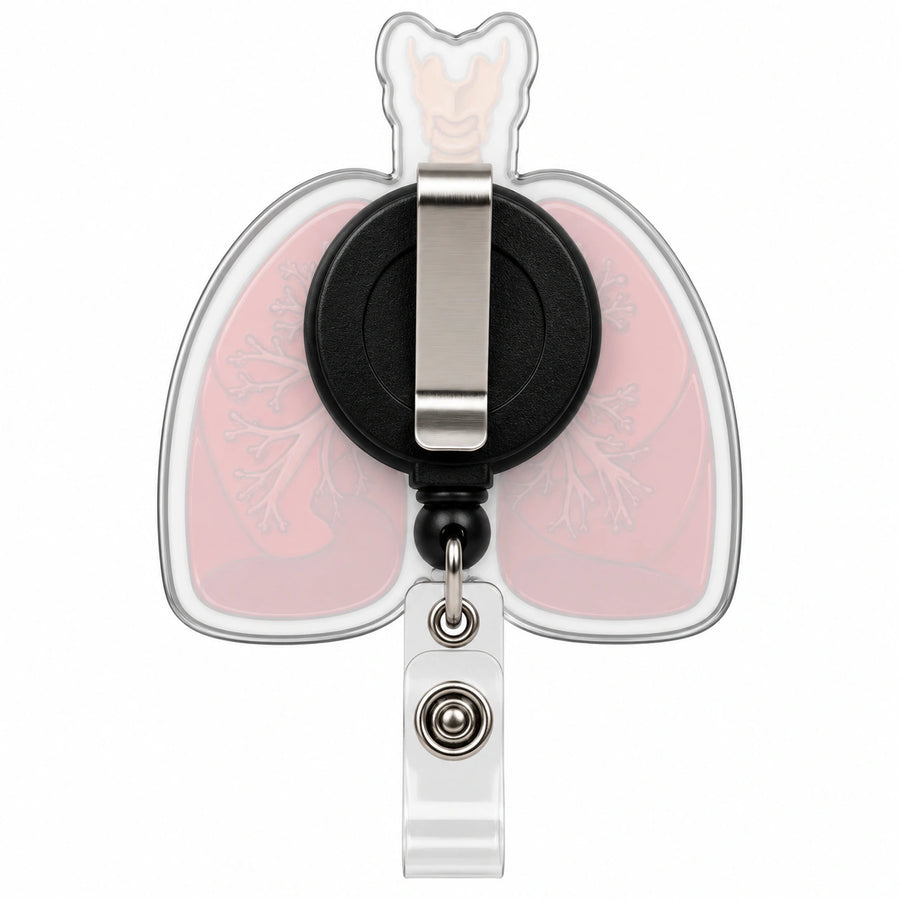 THRADS Lungs Anatomy Badge Reel™ — Acrylic Medical ID Clip