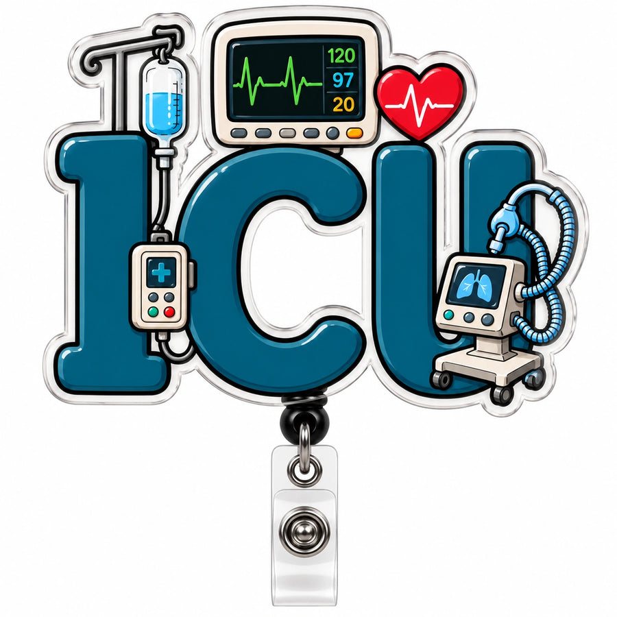 THRADS ICU Badge Reel™ — Acrylic Critical Care ID Clip