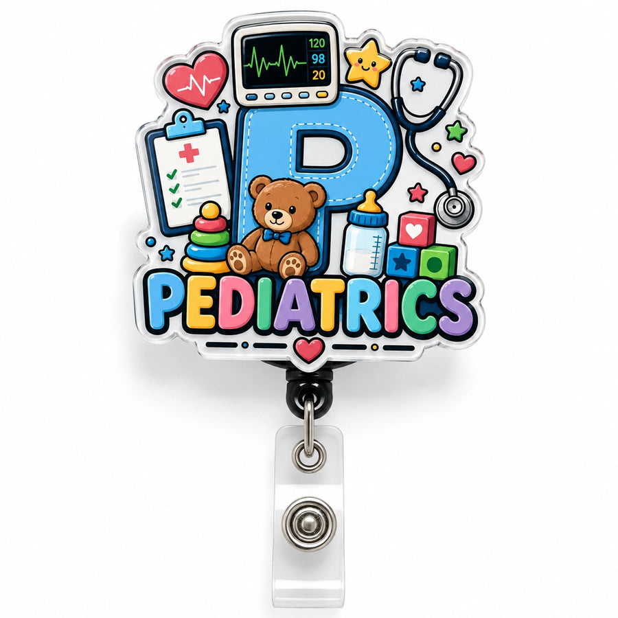 THRADS Pediatrics Badge Reel™ — Acrylic Medical ID Clip