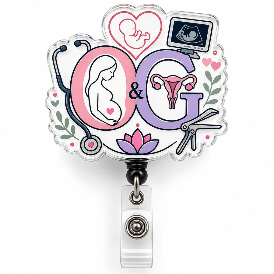 THRADS O&G Badge Reel™ — Obstetrics & Gynecology Acrylic ID Clip