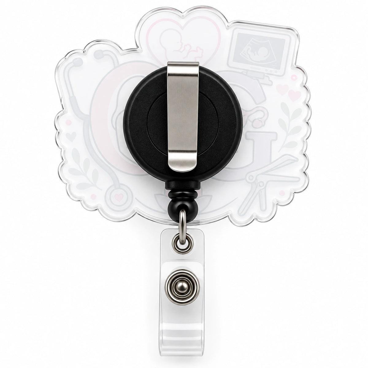 THRADS O&G Badge Reel — Acrylic OB/GYN ID Clip — product image 2