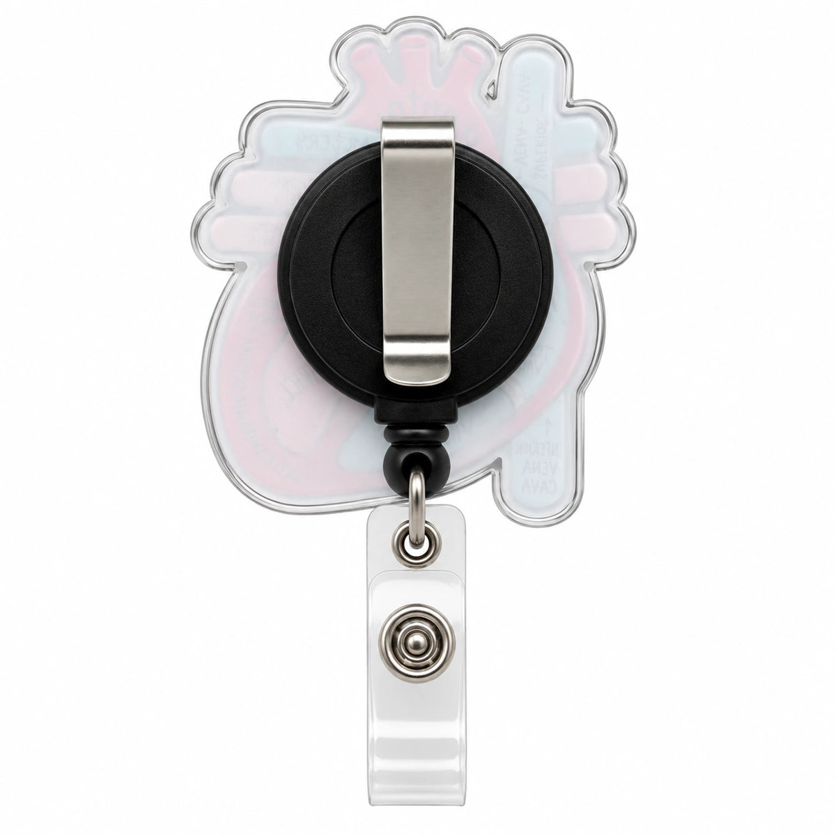 THRADS Anatomical Heart Badge Reel — Acrylic Medical ID Clip — product image 2
