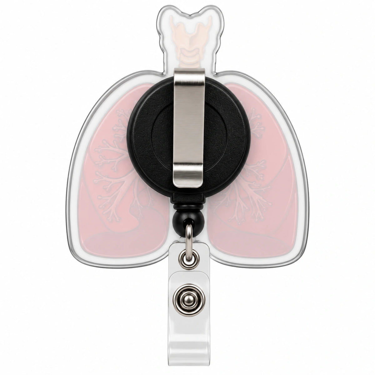 THRADS Lungs Anatomy Badge Reel — Acrylic Medical ID Clip — product image 2
