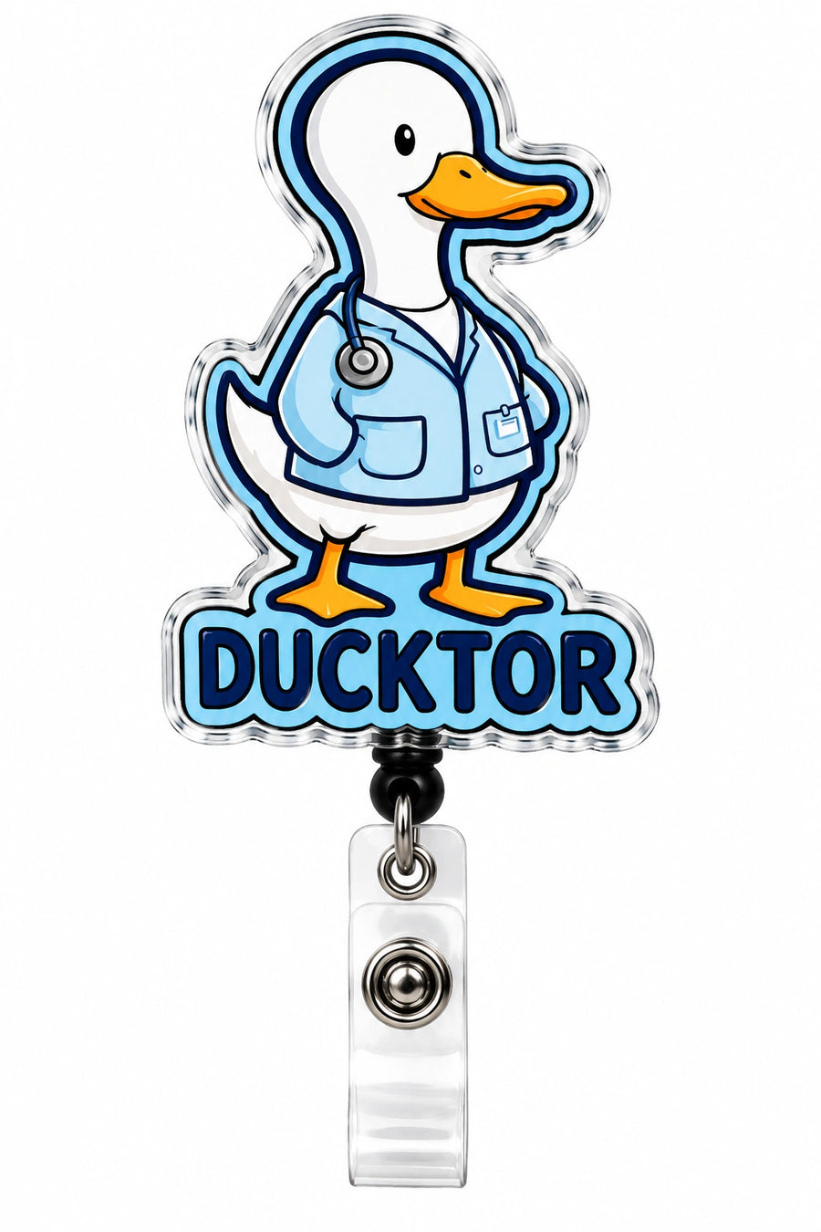 THRADS Ducktor Badge Reel™ — Male Edition Acrylic ID Clip
