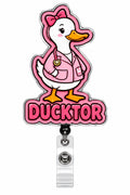 THRADS Ducktor Badge Reel™ — Female Edition Acrylic ID Clip