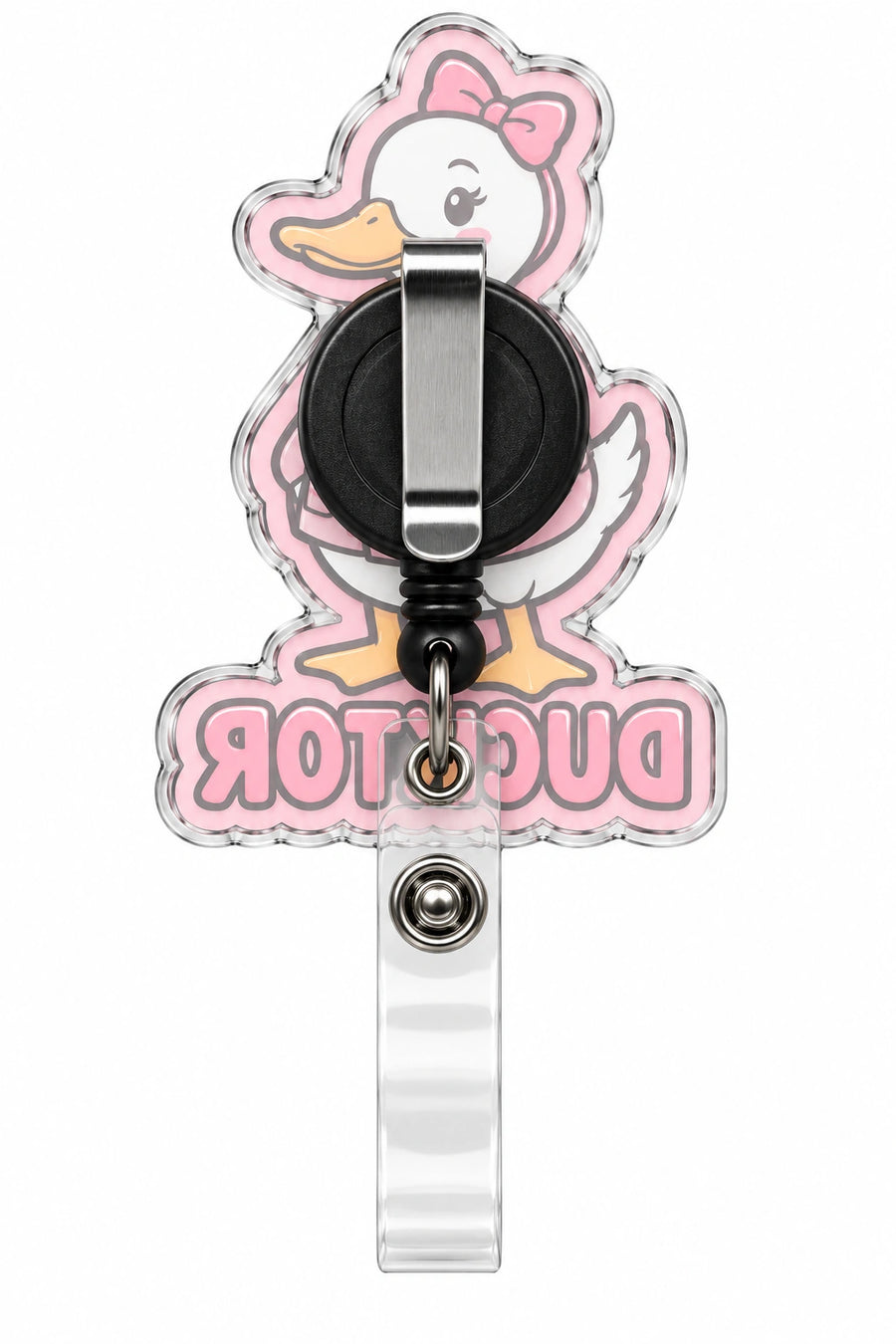 THRADS Ducktor Badge Reel™ — Female Edition Acrylic ID Clip