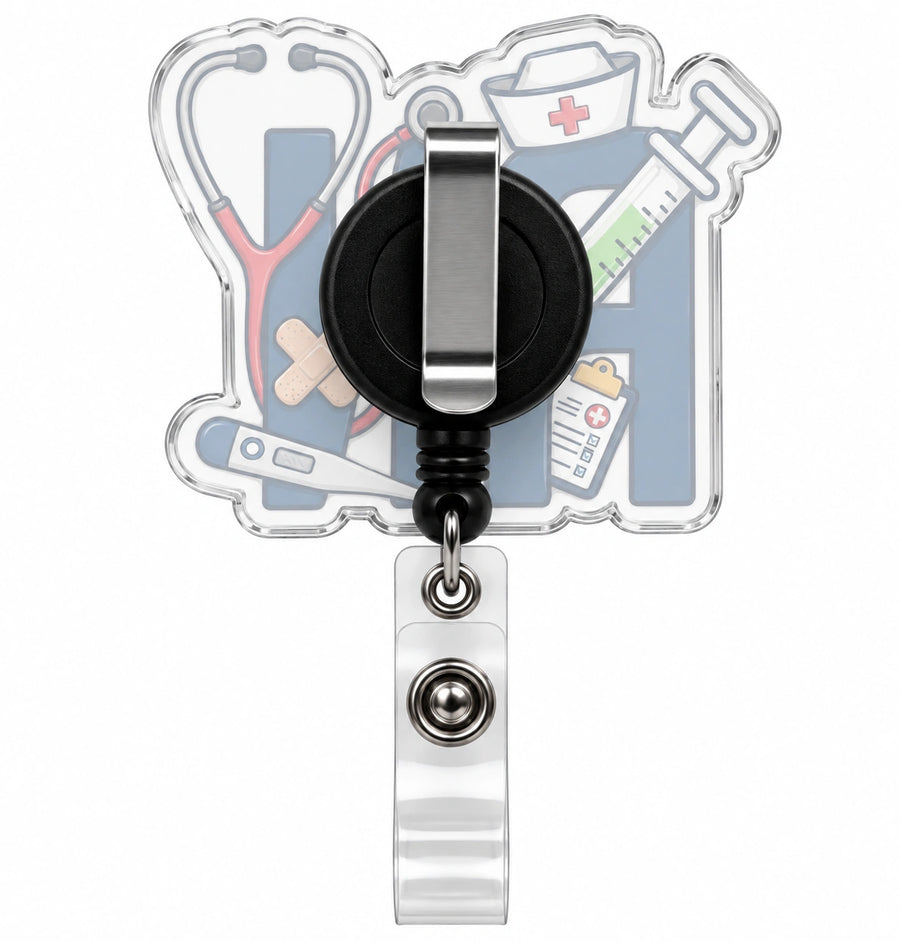 THRADS RN Badge Reel™ — Acrylic Registered Nurse ID Clip