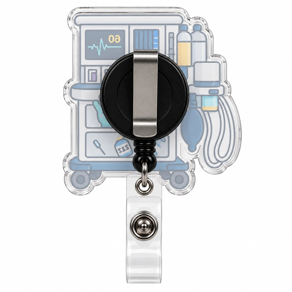THRADS Anesthesia Machine Badge Reel — Acrylic Medical ID Clip — product image 2