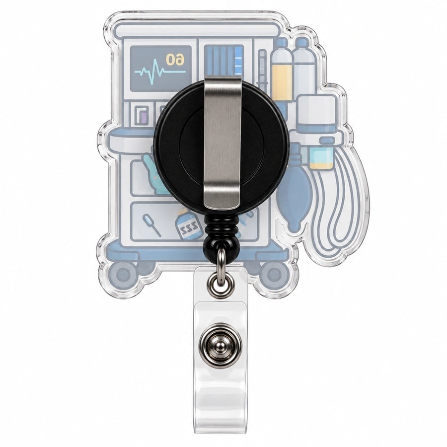 THRADS Anesthesia Machine Badge Reel™ — Acrylic Medical ID Clip