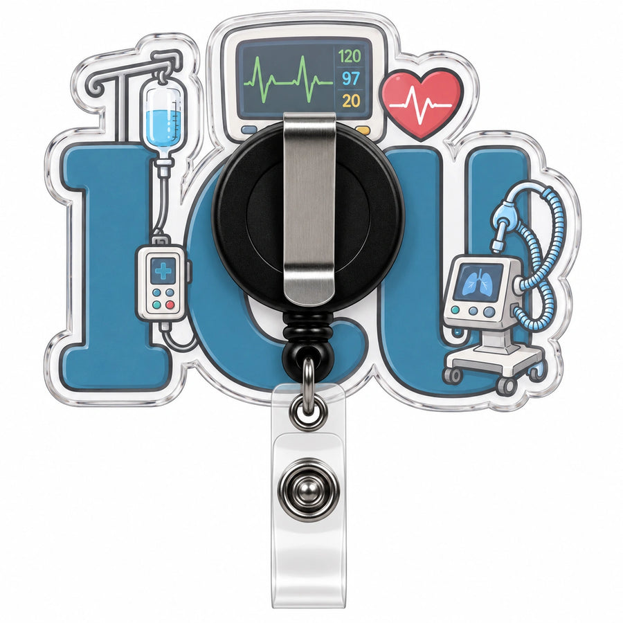 THRADS ICU Badge Reel™ — Acrylic Critical Care ID Clip